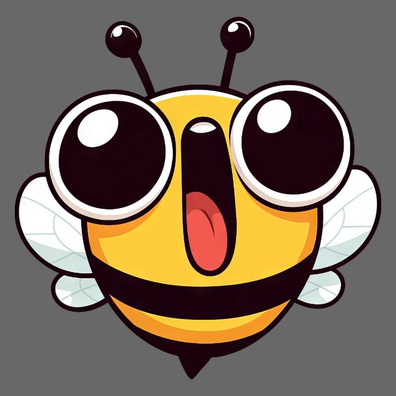 Euphoric Bee Meme Cartoon Face Joy