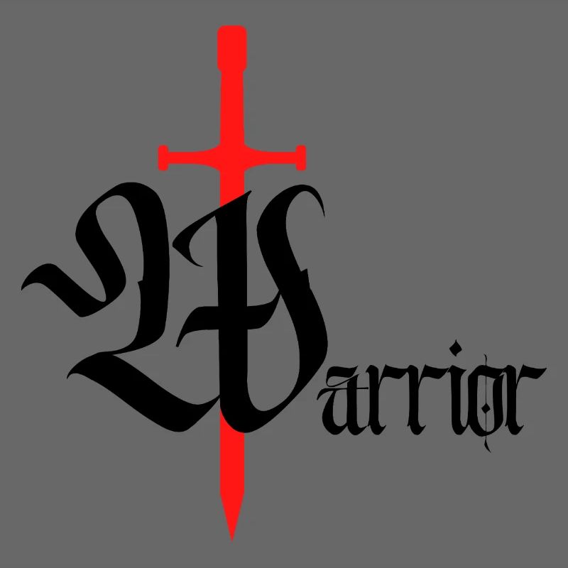 Gothic Krieger Design mit Schwert schwarzer Text