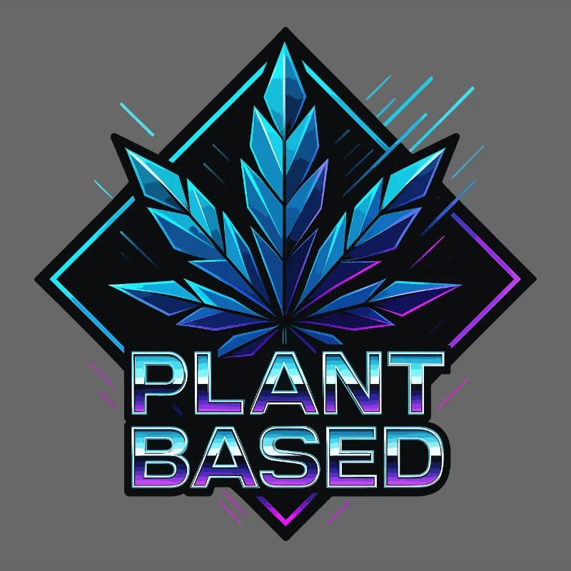 Plant Based Neon – futuristic hemp leaf