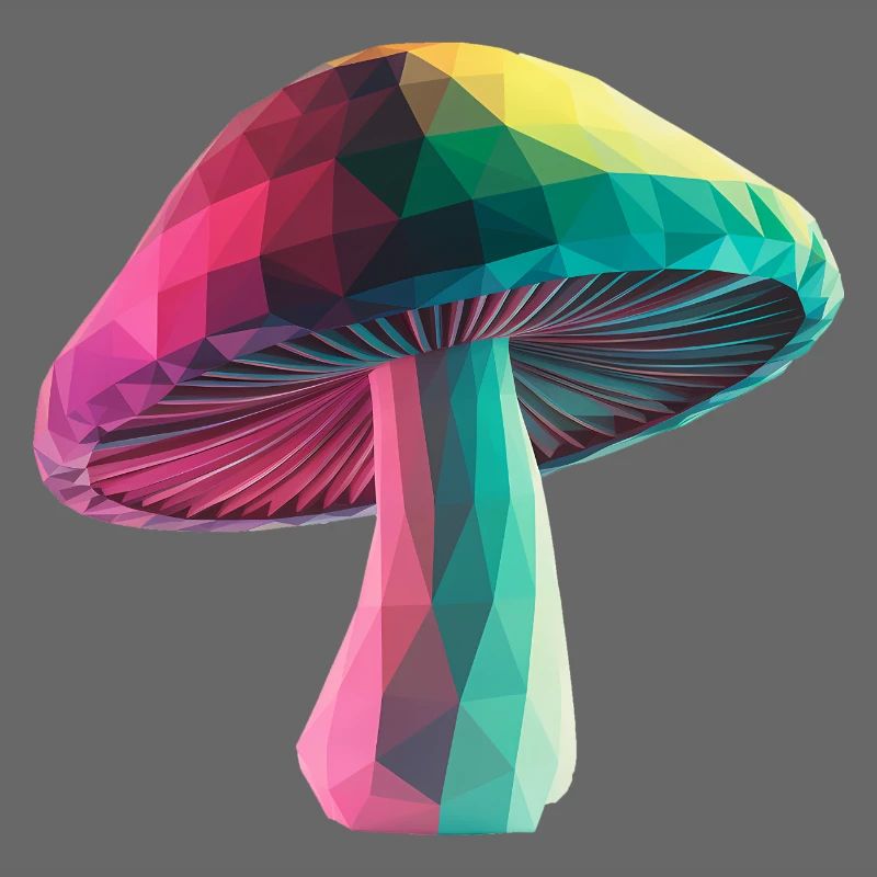 Champignon - Logo Low Poly cool