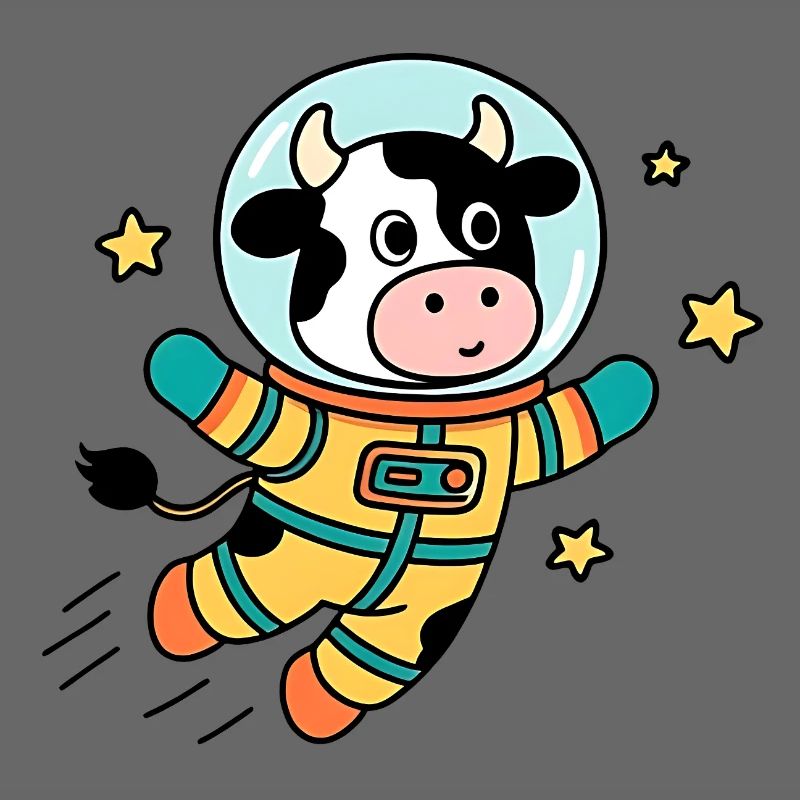 Kuh-Astronaut im All