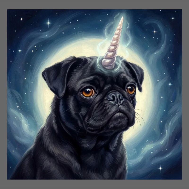Kosmischer Einhorn-Mops