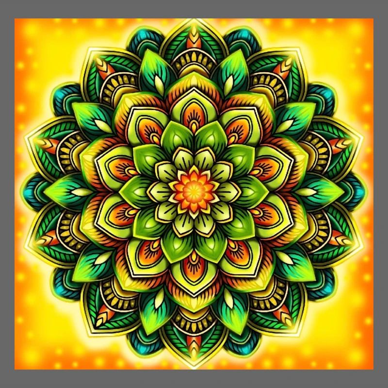 Glowing Mandala Flower Pattern