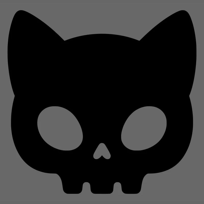 Silhouette de crâne de chat | Masque gothique mignon