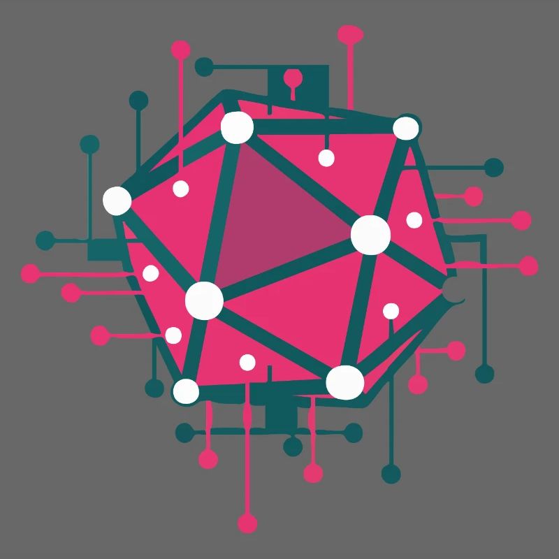 Techno pink geometric network