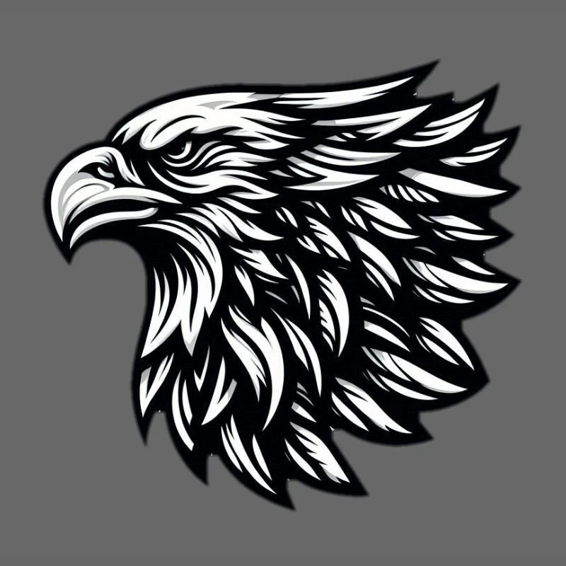 Adler Kopf Schwarz Weiß