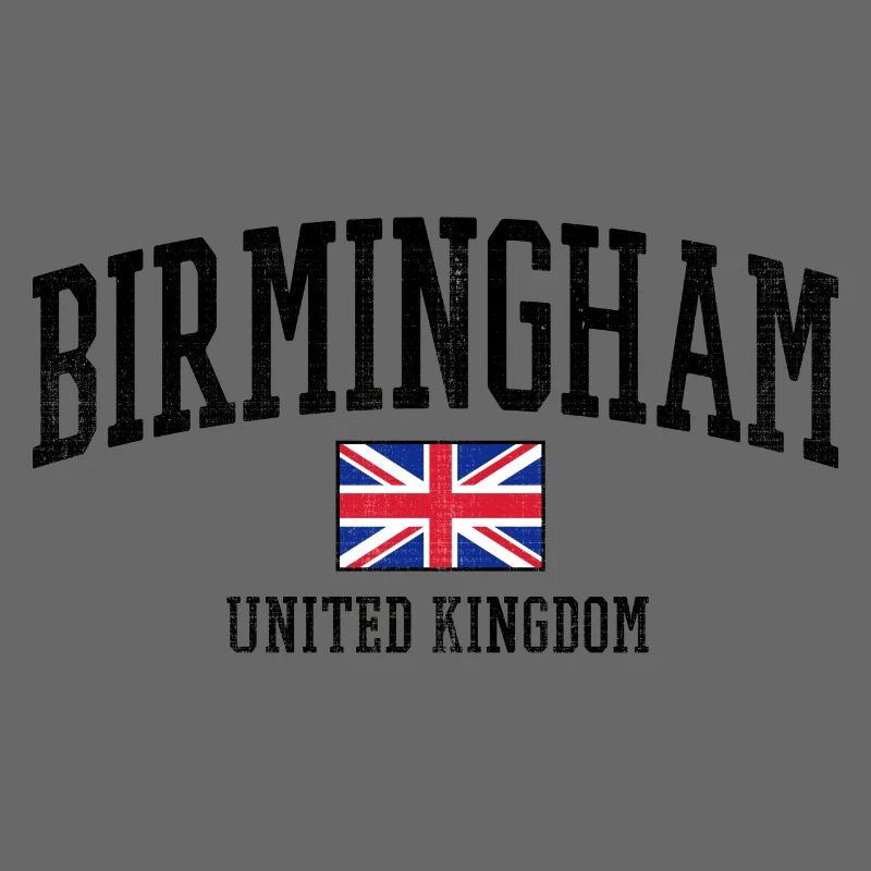 Conception de Birmingham avec drapeau britannique