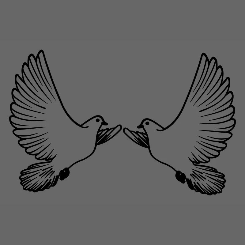 Deux pigeons transparents