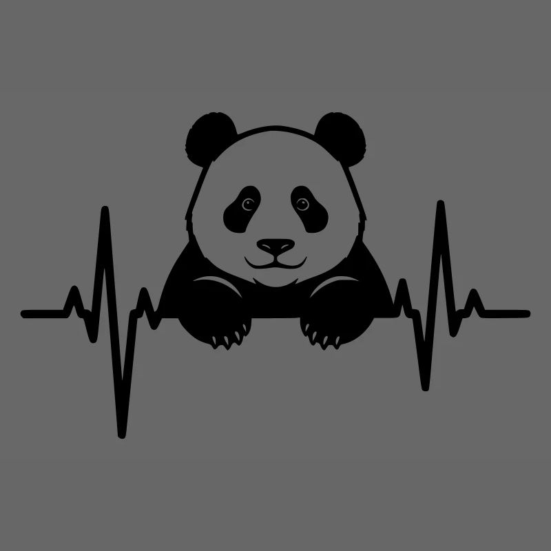 Panda im EKG – Süßes Tierdesign