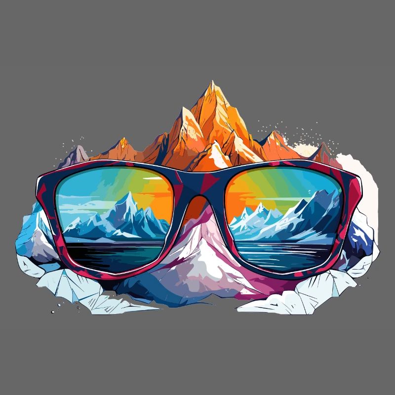 Bergpanorama in Sonnenbrille