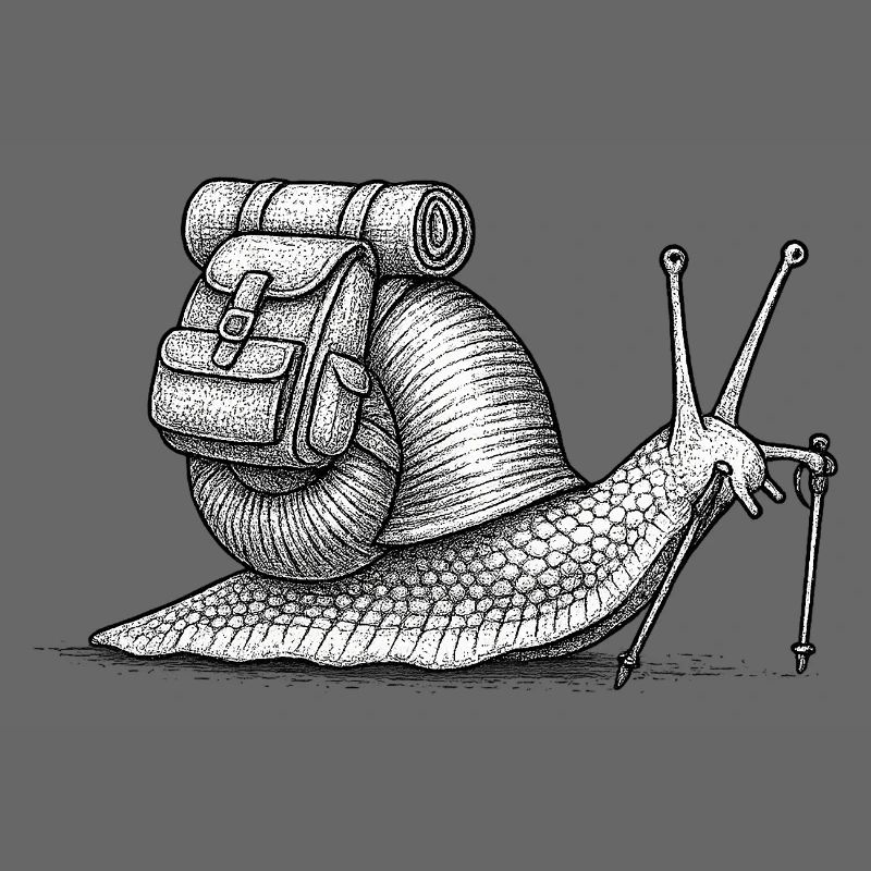 Snail Trekker mit Rucksack