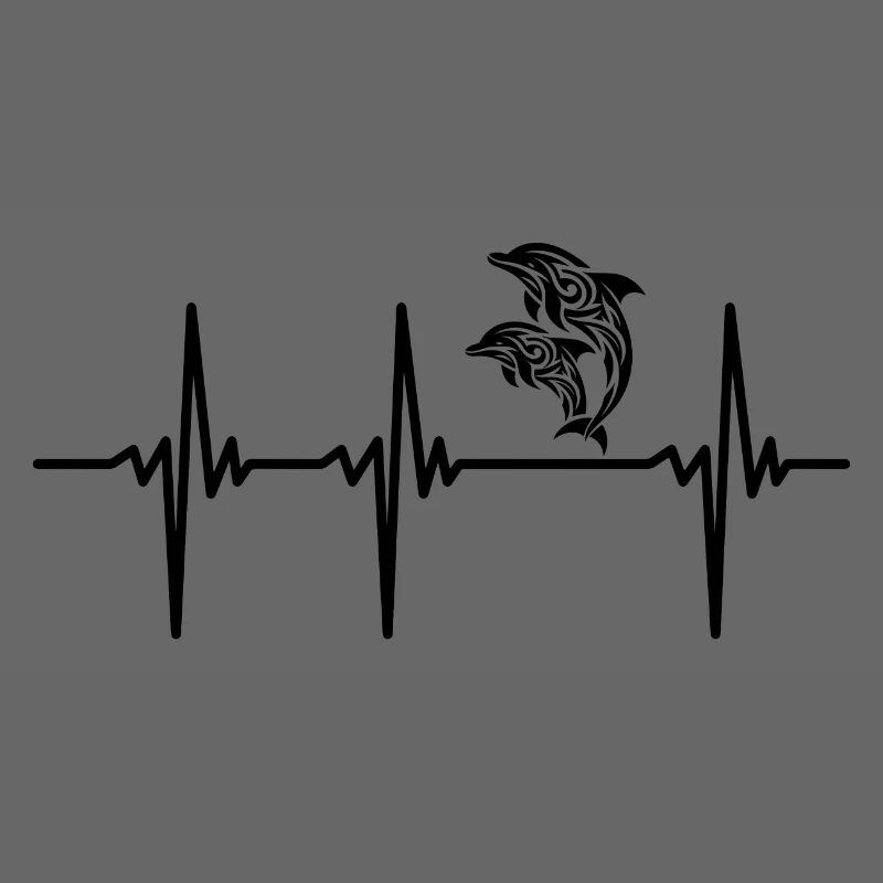 Heartbeat for two elegant jumping dolphins