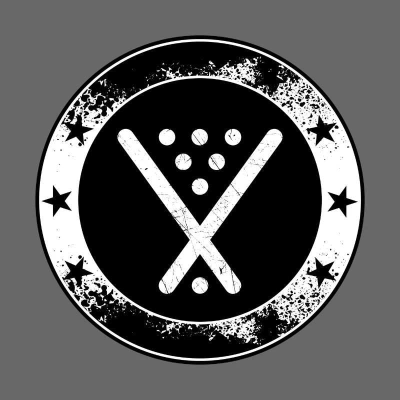 Poolbillard Emblem - Symbol Billard Queue Snooker