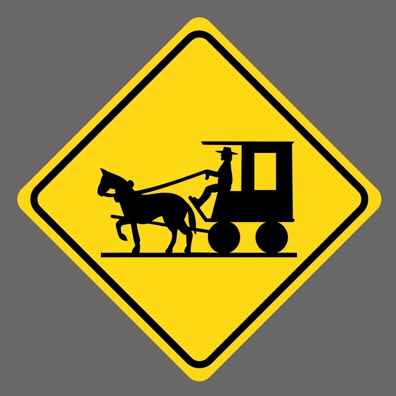 Warning - horse-drawn carriage - 2 Color Vector