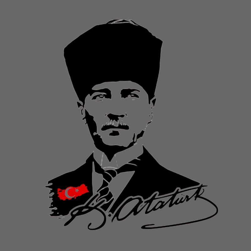 Silhouette d’Atatürk avec drapeau turc