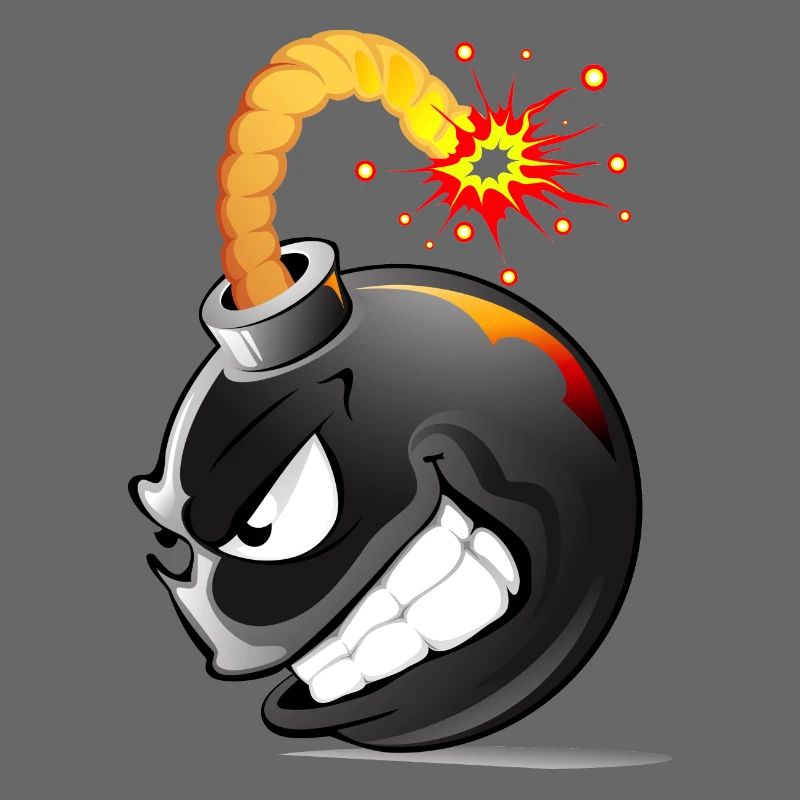 Bombe, bombe, bombe avec la face explosée bombe #