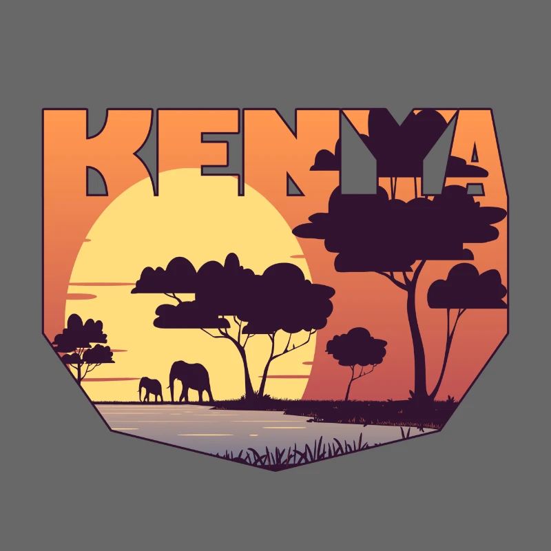 Kenia Design mit Landschaft / Geschenk