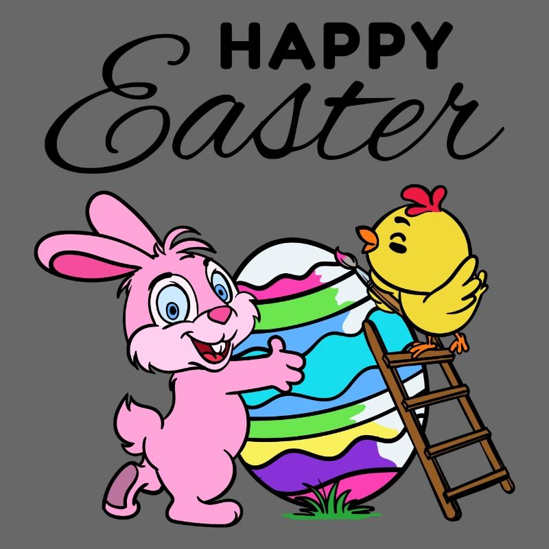 Happy Easter Easter Bunny Easter Chick Sweet