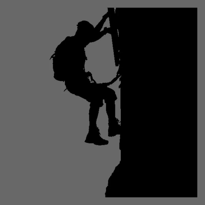 Klettersteig Geher Silhouette Schwarz