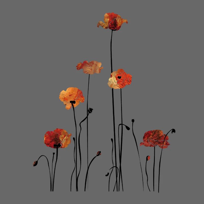 Mohnblumen Silhouette Design