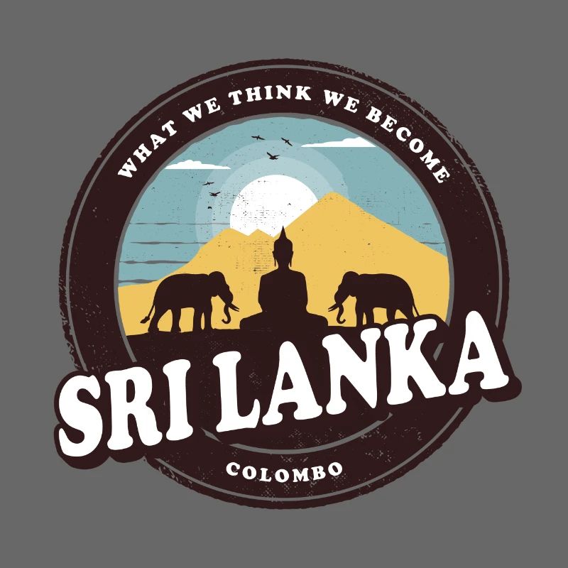 Sri Lanka Bouddha conception avec des éléphants /