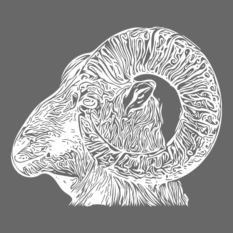 Aries head with horns