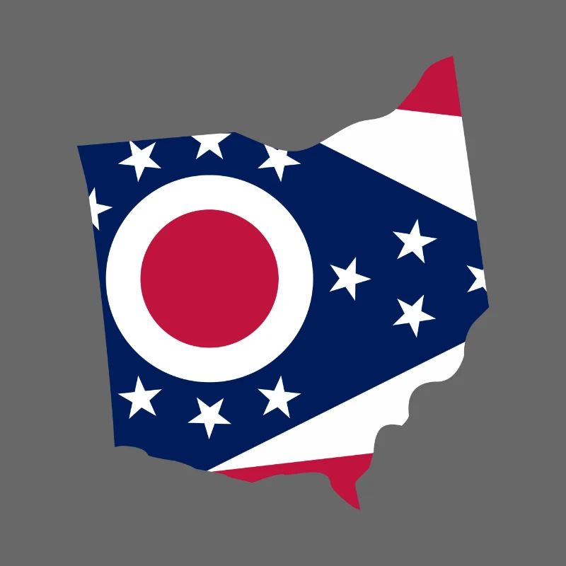 Ohio USA State Ohio Flag Map