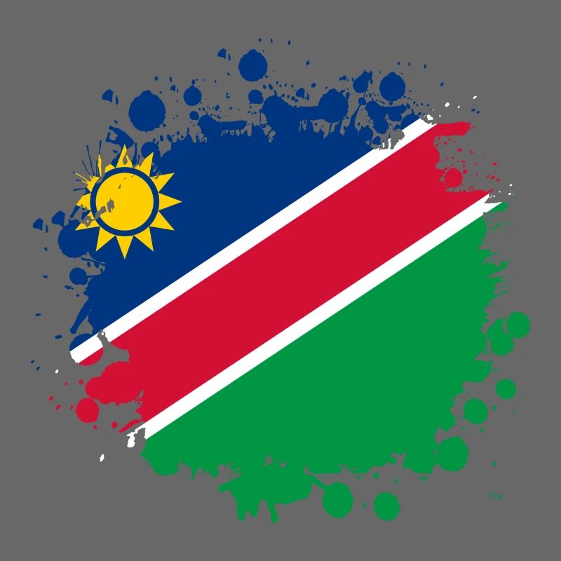 Namibia Flaggen Klecks Design