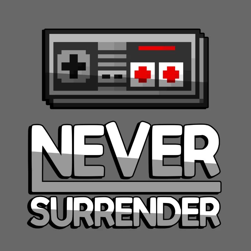 NEVER SURRENDER (White) + NES Controller - Gaming