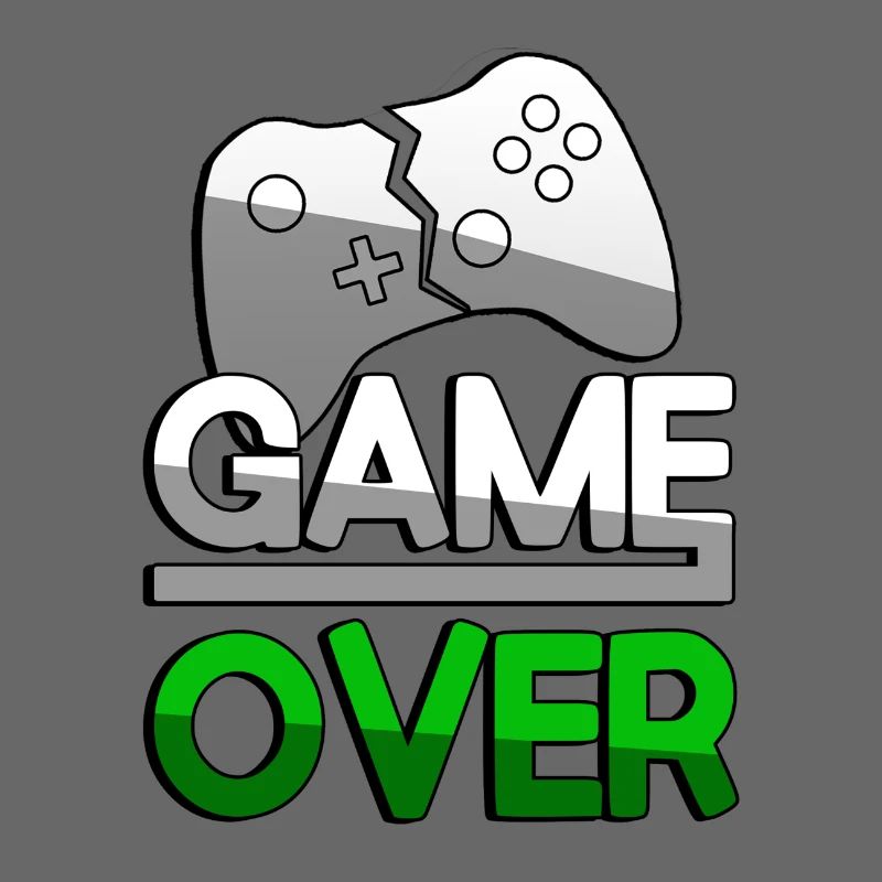 GAME OVER (Grün) + Controller - Gaming
