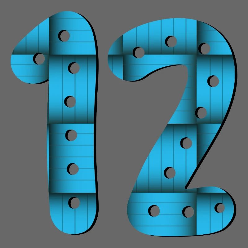 12e anniversaire - Numéro 12 - DOUZE - DOUZE ANS