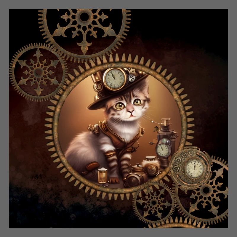 Kleines Steampunk-Kätzchen