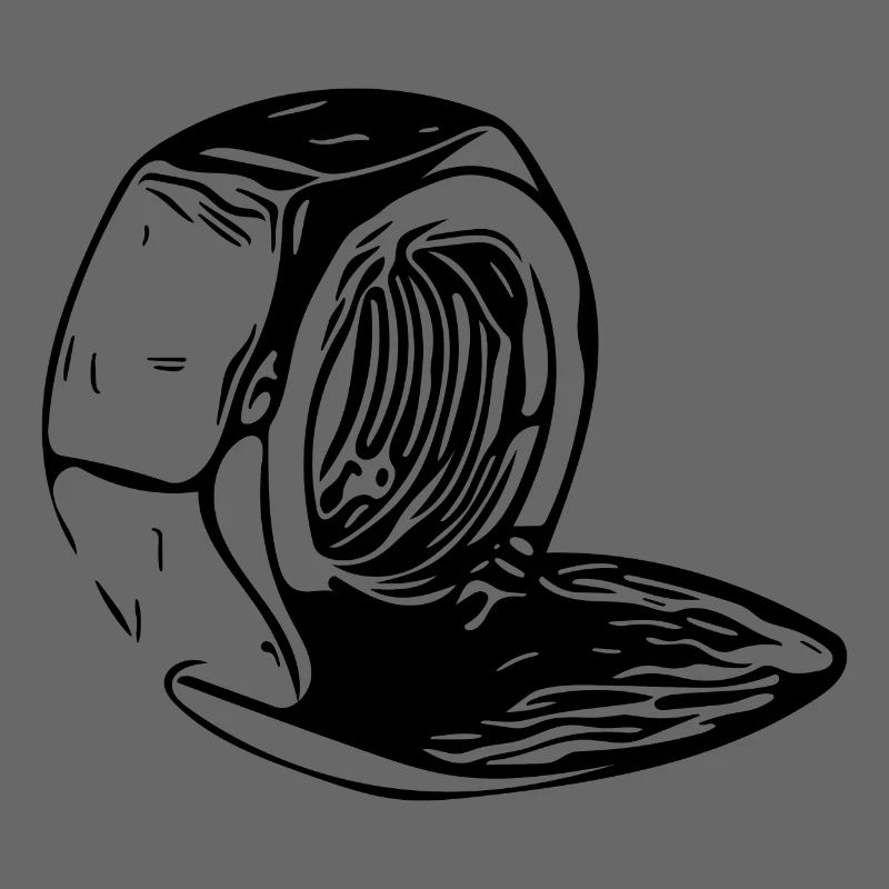 Screw nut vertically melted