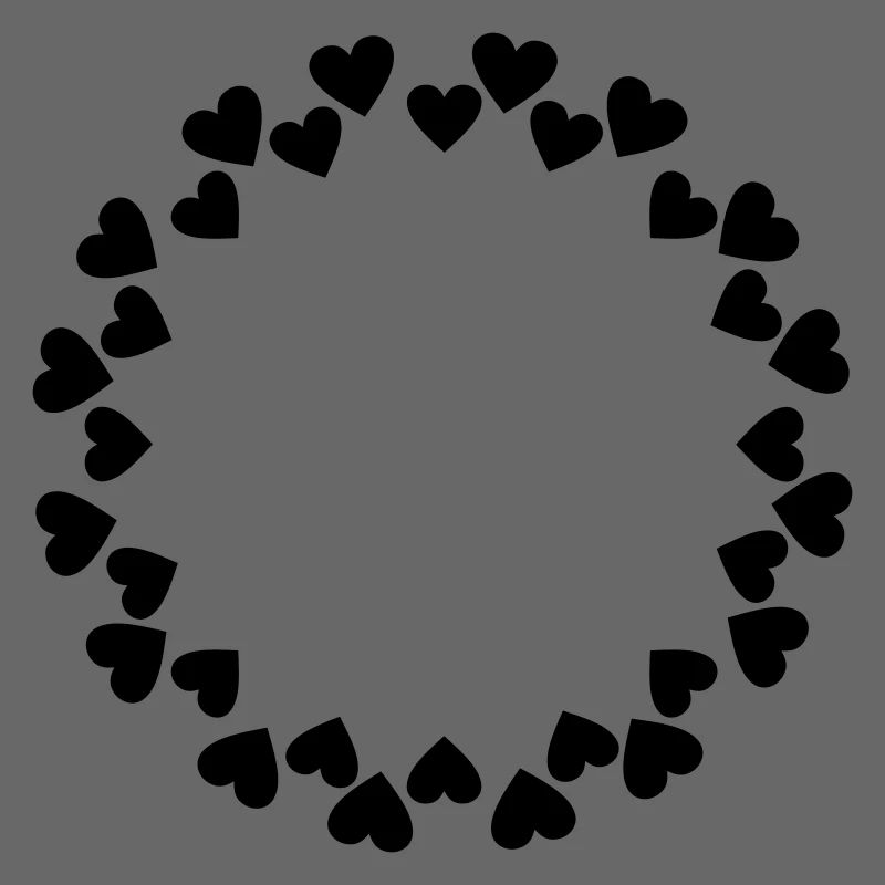 Hearts circle large small double circle