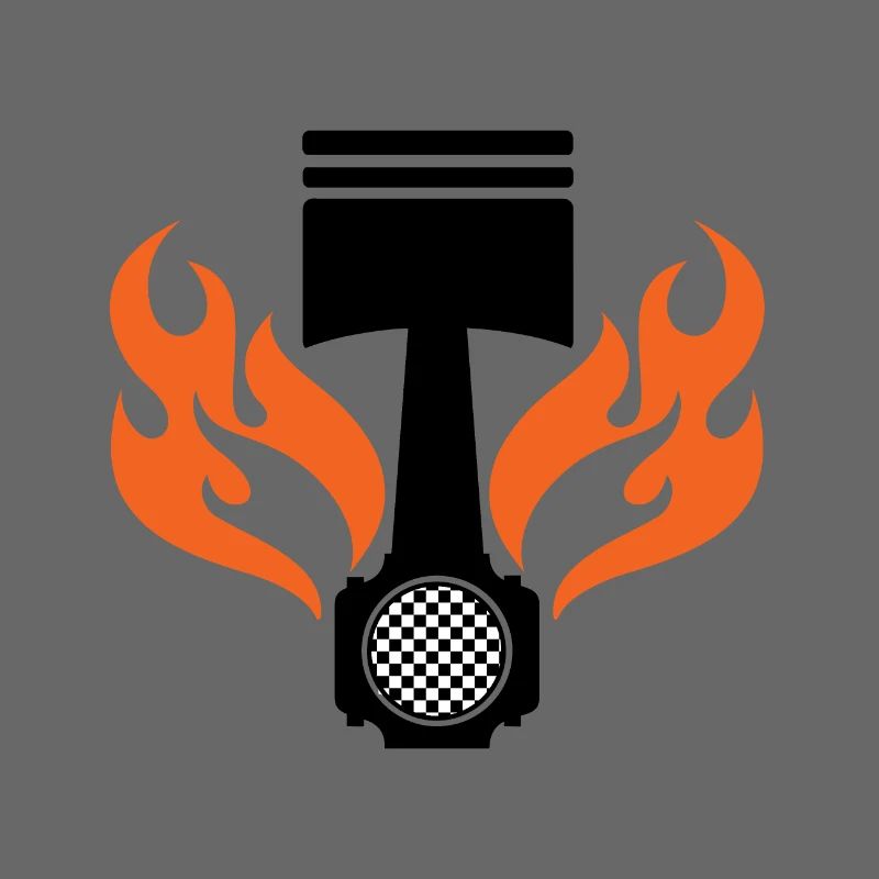 Flaming Piston - Car Auto Racing - Car Auto Window
