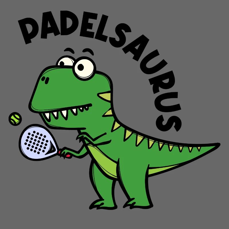 Dinosaur Padel Player Racket Ball Saying