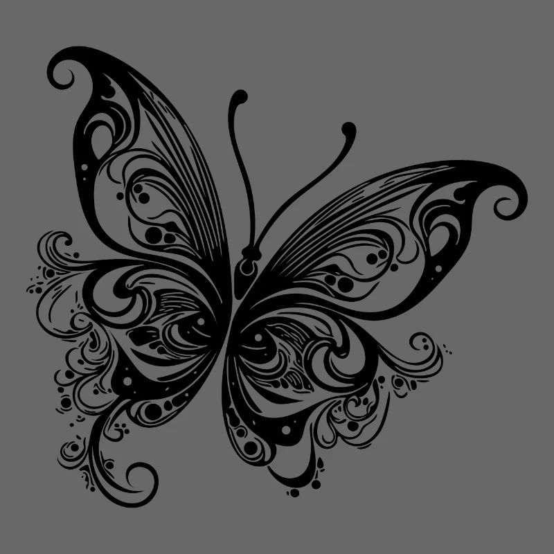 Dessin papillon de style lignes et points