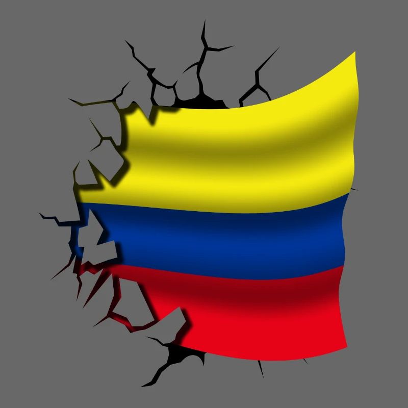Drapeau de la Colombie - Colombie - Drapeau Broken Design