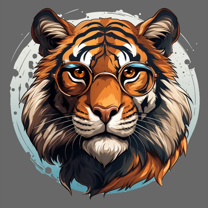Tiger with glasses