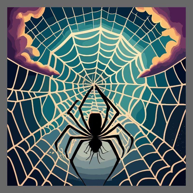 A spiderweb spider moon