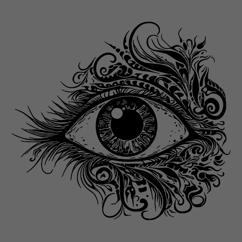 Kunstvolles Auge mit durchdringendem Blick