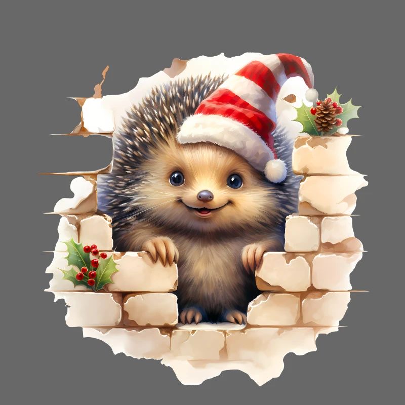 Weihnachtsigel in der Mauer