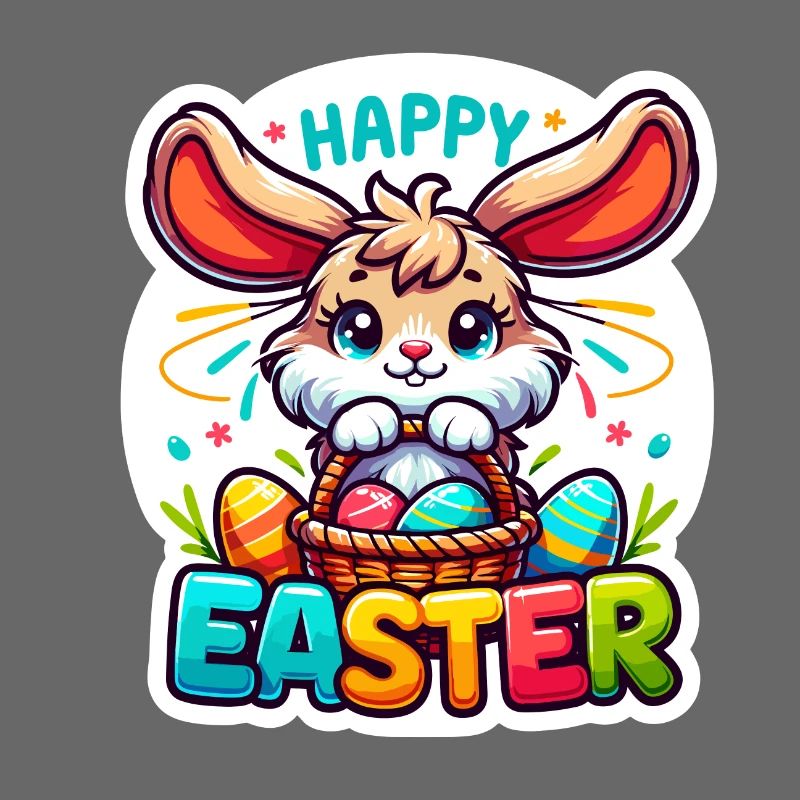 Joyeuses Pâques - Illustration de lapin de Pâques