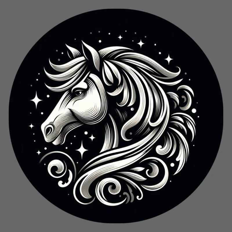 Pferd Kopf mit Sternen