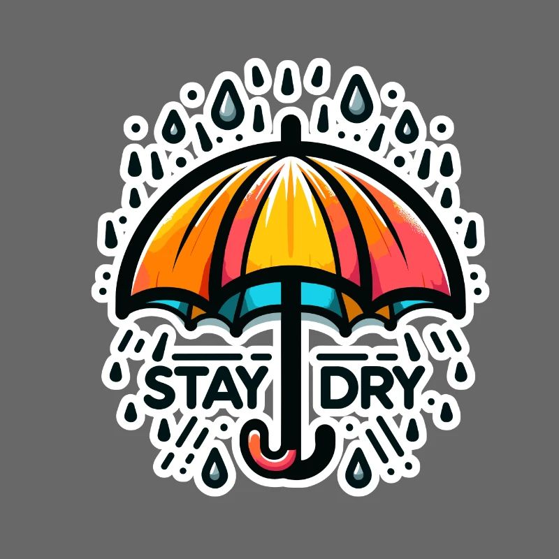 Restez au sec - Illustration de parapluie