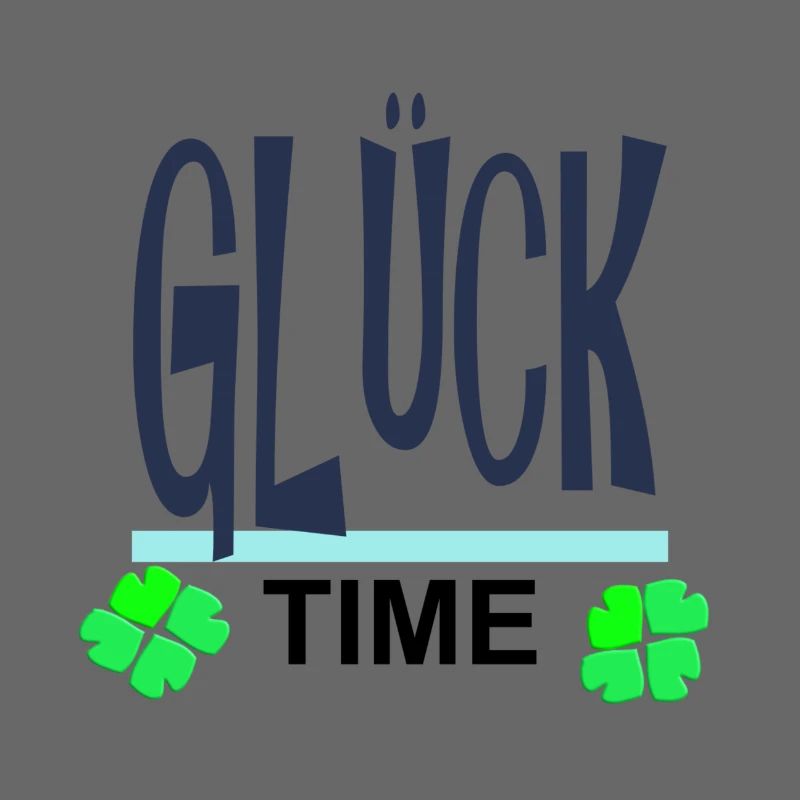 Glück-Time Neon mit Kleeblättern