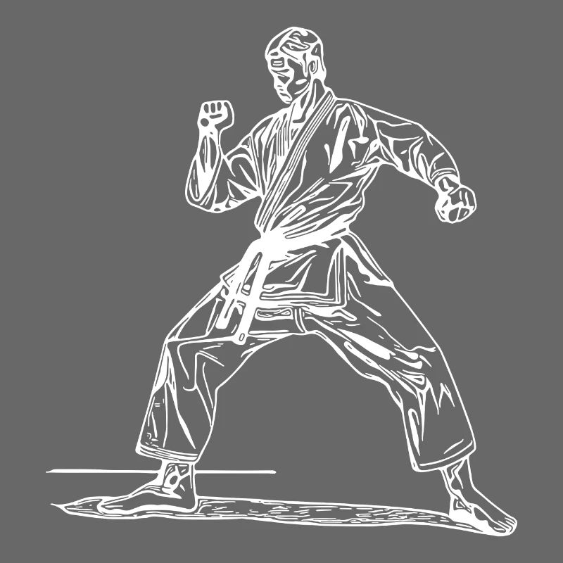 Judo Trainer in Kampfpose