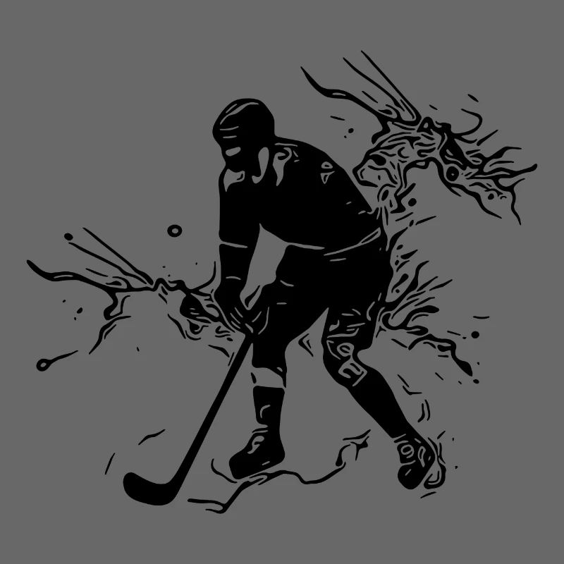 Eishockey Spieler in einer Eiswolke