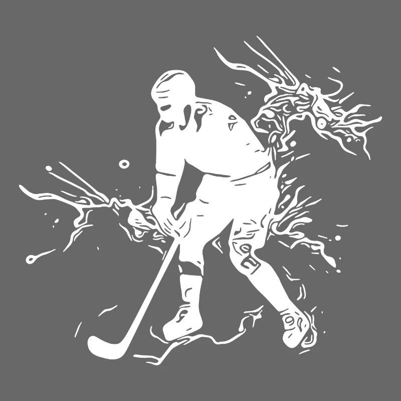 Eishockey Spieler in einer Eiswolke