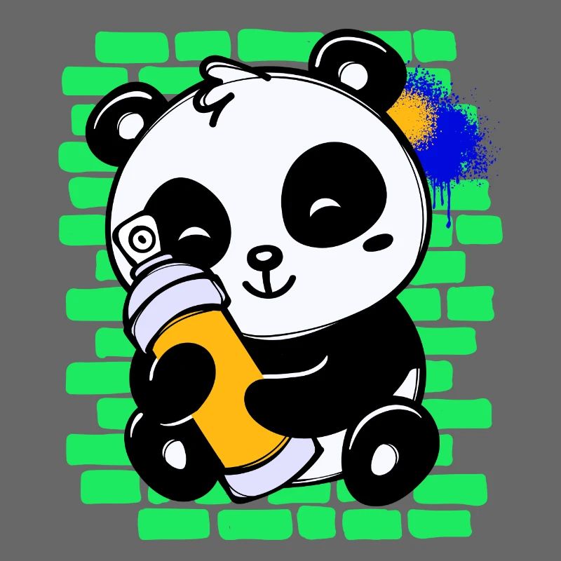 Graffiti Panda Drawing Illustration Spray Can
